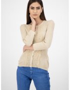 Liu Jo Cardigan cu insertii din lurex si dantela - Auriu deschis