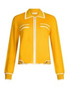 Liu Jo Cardigan din amestec de matase cu guler ascutit - Galben mustar
