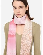 Liu Jo Esarfa cu logo si animal print - Negru/Bej