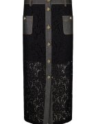 Liu Jo Fusta midi cu strat exterior de dantela - Negru