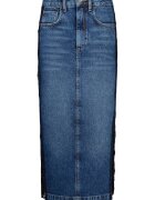 Liu Jo Fusta midi din denim cu insertii de dantela - Bleumarin