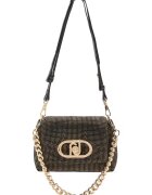 Liu Jo Geanta crossbody cu strasuri Lapuffy - Auriu/Negru