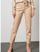 Liu Jo Pantaloni cu aspect de vinil - Bej
