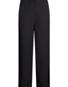 Liu Jo Pantaloni cu croiala ampla si insertii de satin - Negru