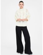 Liu Jo Pantaloni cu croiala ampla si slituri - Negru