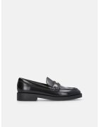 Liu Jo Pantofi loafer de piele cu logo Preppy - Negru
