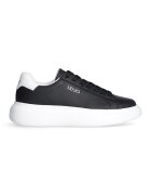 Liu Jo Pantofi sport de piele cu logo - Alb/Negru