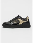 Liu Jo Pantofi sport de piele si piele ecologica cu model monograma - Auriu/Negru