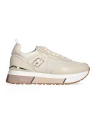 Liu Jo Pantofi sport de piele si plasa cu logo metalic - Auriu/Bej