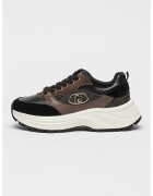 Liu Jo Pantofi sport demiwedge cu garnituri de piele - Auriu/Negru/Maro