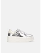 Liu Jo Pantofi sport flatform de piele ecologica - Argintiu