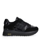 Liu Jo Pantofi sport wedge de piele intoarsa cu insertii de material textil - Negru