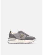 Liu Jo Pantofi sport wedge de piele intoarsa cu insertii textile - Auriu/Gri