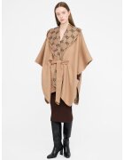 Liu Jo Poncho asimetric cu gluga - Bej