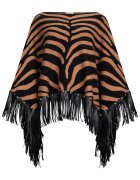 Liu Jo Poncho uni tricotat - Negru/Maro