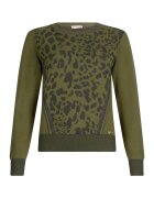 Liu Jo Pulover cu animal print si accente stralucitoare - Negru/Verde sparanghel