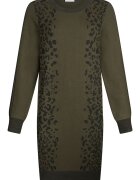 Liu Jo Rochie-pulover si animal print - Negru/Verde sparanghel