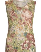 Liu Jo Top cambrat cu model floral - Rosu/Verde/Crem