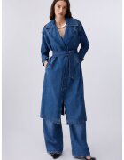 Liu Jo Trenci din denim cu cordon si epoleti - Albastru inchis