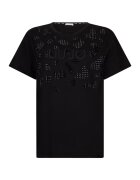 Liu Jo Tricou cu decolteu la baza gatului si paiete - Negru