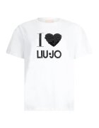 Liu Jo Tricou din bumbac cu decoratii - Alb murdar