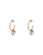 Loisir by Oxette Cercei din aur de 18K si inima cu zirconia - Auriu