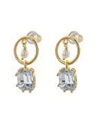 Loisir Cercei placati cu aur de 18K si decorati cu zirconia - Alb/Auriu/Albastru glaciar