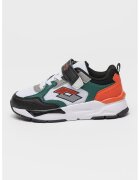 Lotto Pantofi sport din plasa cu talpa wedge si garnituri din piele ecologica - Alb/Verde/Negru