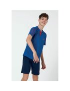 Lotto Pijama cu guler Henley - Albastru