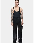 LOUIS GABRIEL NOUCHI Pantaloni cu crioala larga - cu cu bandă elastică și logo frontal - Negru