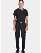LOUIS GABRIEL NOUCHI Pantaloni drepți cu elastic în talie si imprimeu cu logo pe elastic