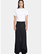 LOUIS GABRIEL NOUCHI Pantaloni drepți cu elastic în talie si imprimeu cu logo pe elastic LG - Negru