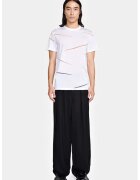 LOUIS GABRIEL NOUCHI Tricou cu detalii multiple transparente - Alb