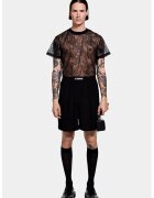 LOUIS GABRIEL NOUCHI Tricou din dantela cu croială dreaptă - Negru