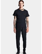 LOUIS GABRIEL NOUCHI Tricou din jerseu alb cu decupaj la baza gâtului - Negru