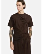 LOUIS GABRIEL NOUCHI Tricou regular fit cu detaliu frontal - Maro