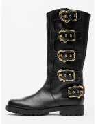Love Moschino Cizme medii din piele cu catarame - Negru