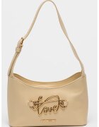 Love Moschino Geanta cu aplicatie logo metalica si bareta de umar - Bej