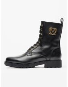 Love Moschino Ghete de piele cu fermoar lateral - Negru