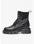 Love Moschino Ghete din piele cu aspect masiv - Negru