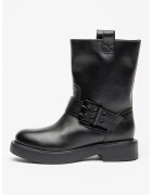 Love Moschino Ghete din piele cu catarama - Negru