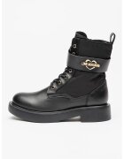 Love Moschino Ghete din piele cu logo metalic - Negru