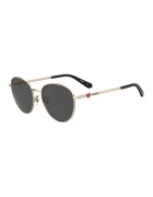 Love Moschino Ochelari de soare rotunzi cu rama metalica - Auriu/Negru