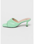 Love Moschino Papuci de piele cu toc si logo - Verde lime