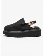 Love Moschino Papuci flatform cu catarama metalica - Negru