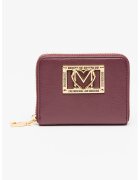 Love Moschino Portofel mic din piele ecologica cu logo metalic si fermoar - Violet