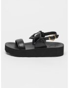 Love Moschino Sandale din piele cu talpa wedge - Negru
