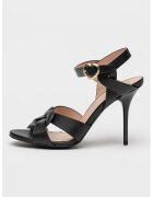 Love Moschino Sandale din piele cu toc stiletto - Negru