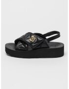 Love Moschino Sandale slingback din piele cu detaliu logo - Negru