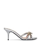 Love Moschino Slapi cu toc dama argintii
